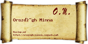 Országh Minna névjegykártya
